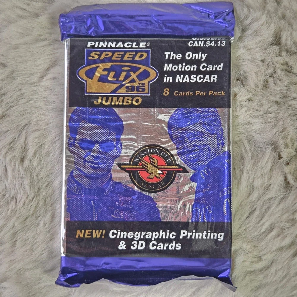 7 Sealed Jumbo Packs 1996 Pinnacle Speed Flix NASCAR 3D Motion Cards